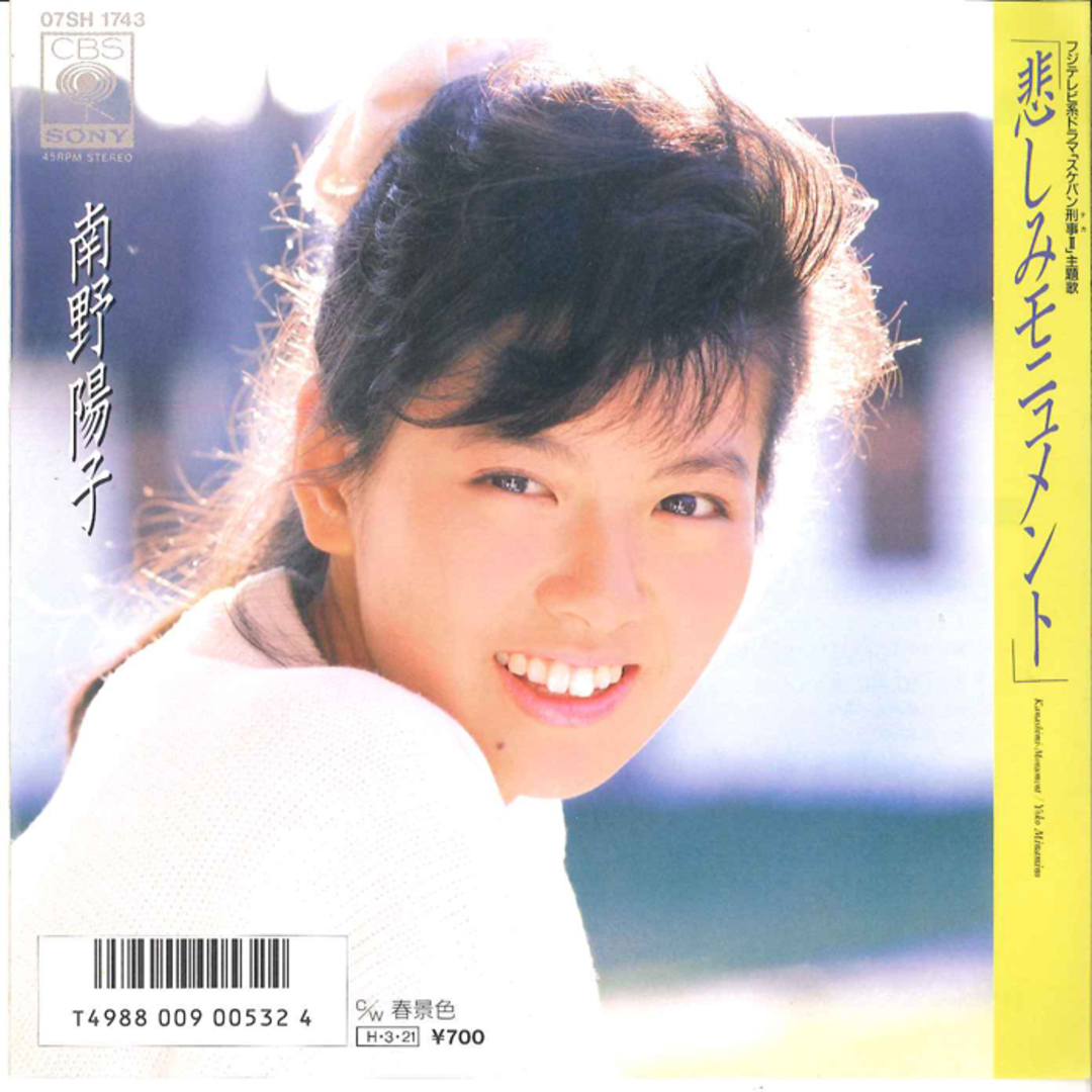 7” 南野陽子 悲しみモニュメント / 春景色 07SH1743 CBS SONY /00080 エンタメ/ホビーのエンタメ その他(その他)の商品写真
