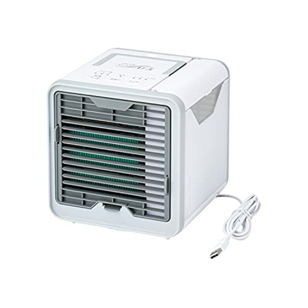 ショップジャパン ここひえ R3 2021年モデル 卓上扇風機 持ち運び コンパクト 小型 USB接続可能 工事不要 どこでにも置ける【正規品】 176×189×173㎜ CCHR3AM1 ホワイト スマホ/家電/カメラの生活家電(その他)の商品写真