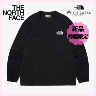 ザノースフェイス(THE NORTH FACE)の【新品未使用】韓国限定モデル ノースフェイス アルバニークルーネック　Ｓ　黒(Tシャツ/カットソー(七分/長袖))