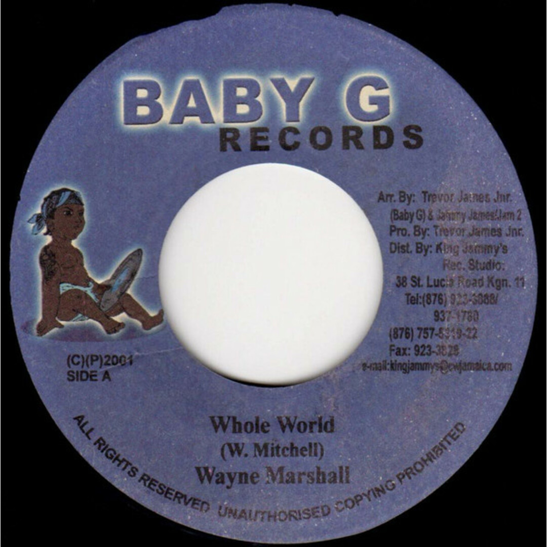 ジャマイカ7” Wayne Marshall Whole World NONE Baby G Records /00080 エンタメ/ホビーのエンタメ その他(その他)の商品写真