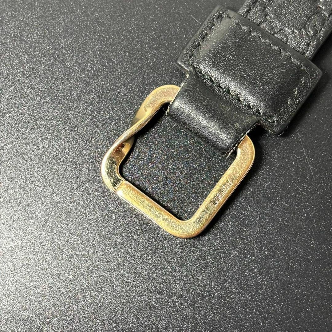 GUCCI - GUCCI グッチ シマ キーリング GG レザー ブラックの