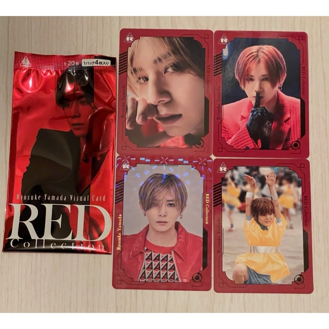 Hey! Say! JUMP(ヘイセイジャンプ)のビジュアルカードセット① 山田涼介 RED エンタメ/ホビーのタレントグッズ(アイドルグッズ)の商品写真