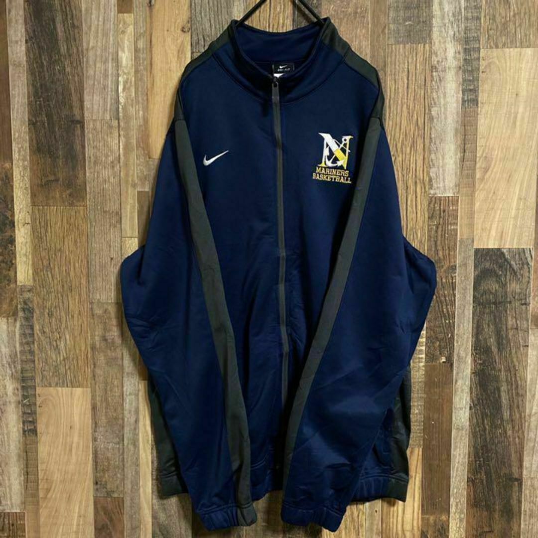 NIKE - ナイキ トラックジャケット ジャージ XL 紺 古着 長袖 NIKE - ナイキ トラックジャケット ジャージ XL 紺 古着 長袖