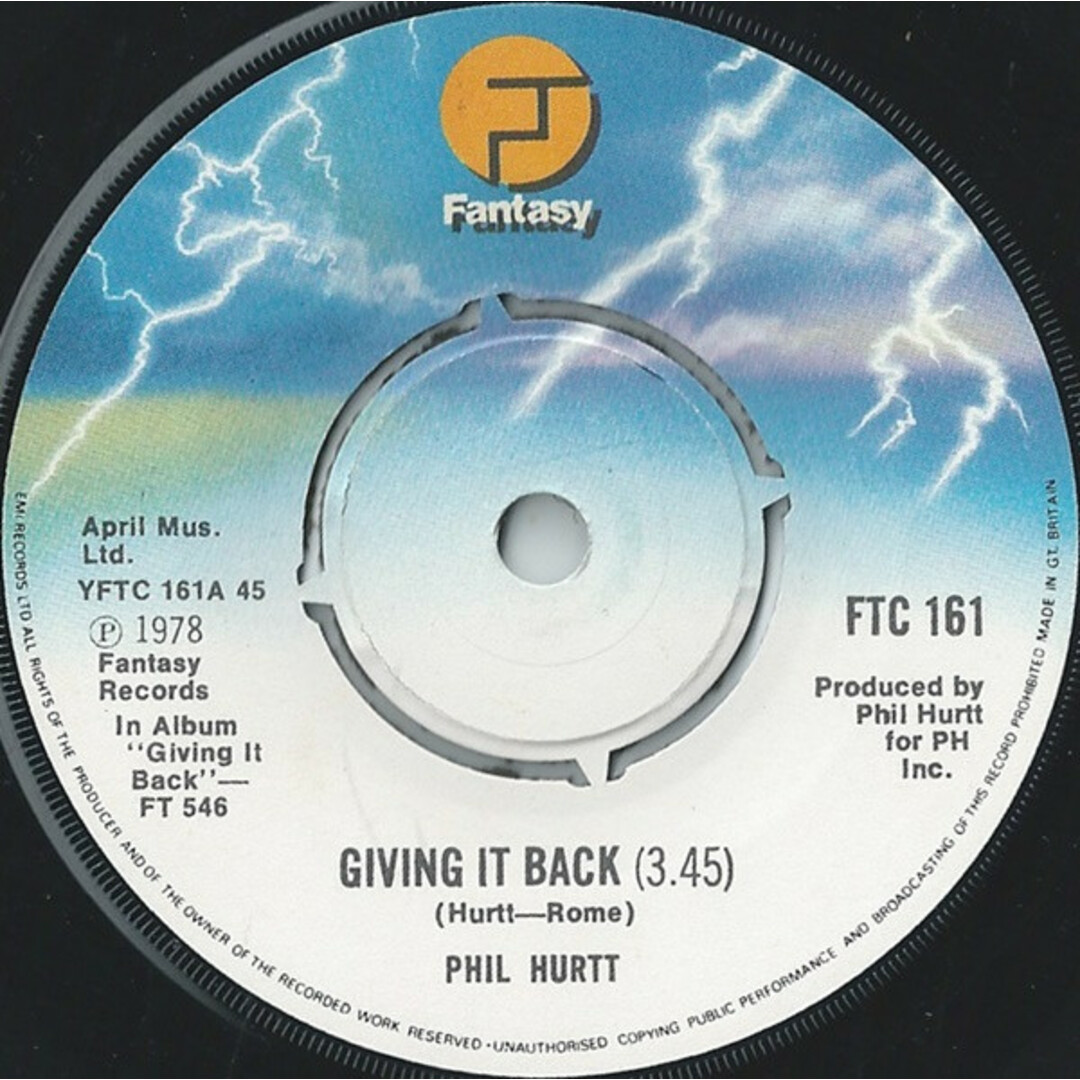 英7” Phil Hurtt Giving It Back FTC161 Fantasy /00080 エンタメ/ホビーのエンタメ その他(その他)の商品写真