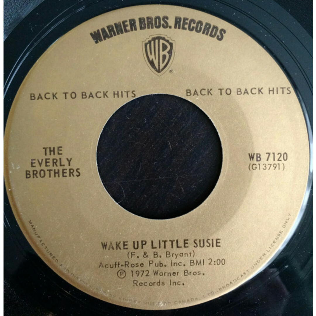 加7” Everly Brothers Wake Up Little Susie / Bird Dog WB7120 Warner Bros. Records /00080 エンタメ/ホビーのエンタメ その他(その他)の商品写真
