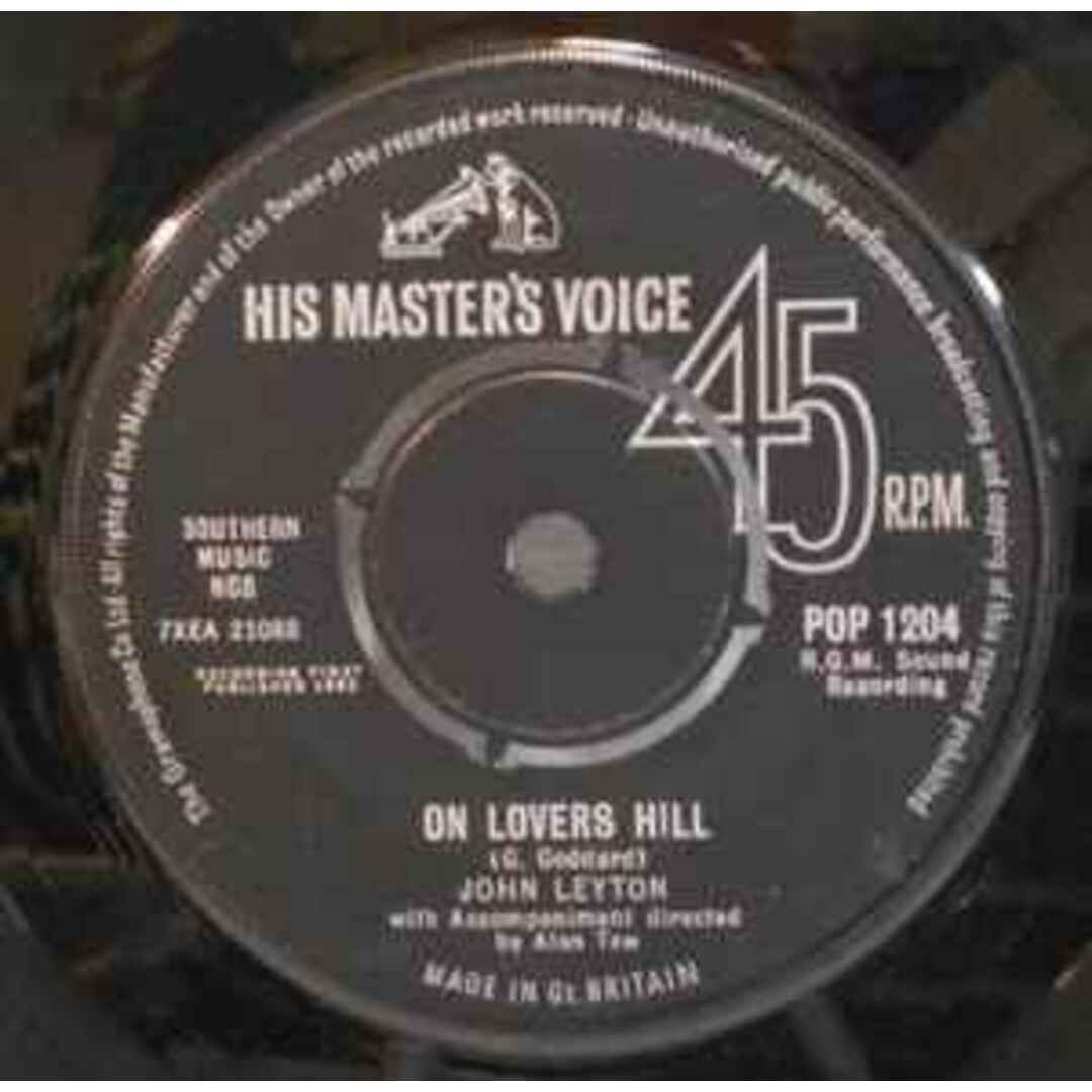 英7” John Leyton On Lovers Hill POP1204 His Masters Voice /00080 エンタメ/ホビーのエンタメ その他(その他)の商品写真