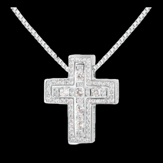 【N002】ネックレス　メンズ　ゴールド　シルバー　クロス　おしゃれ　アクセサリ(ネックレス)