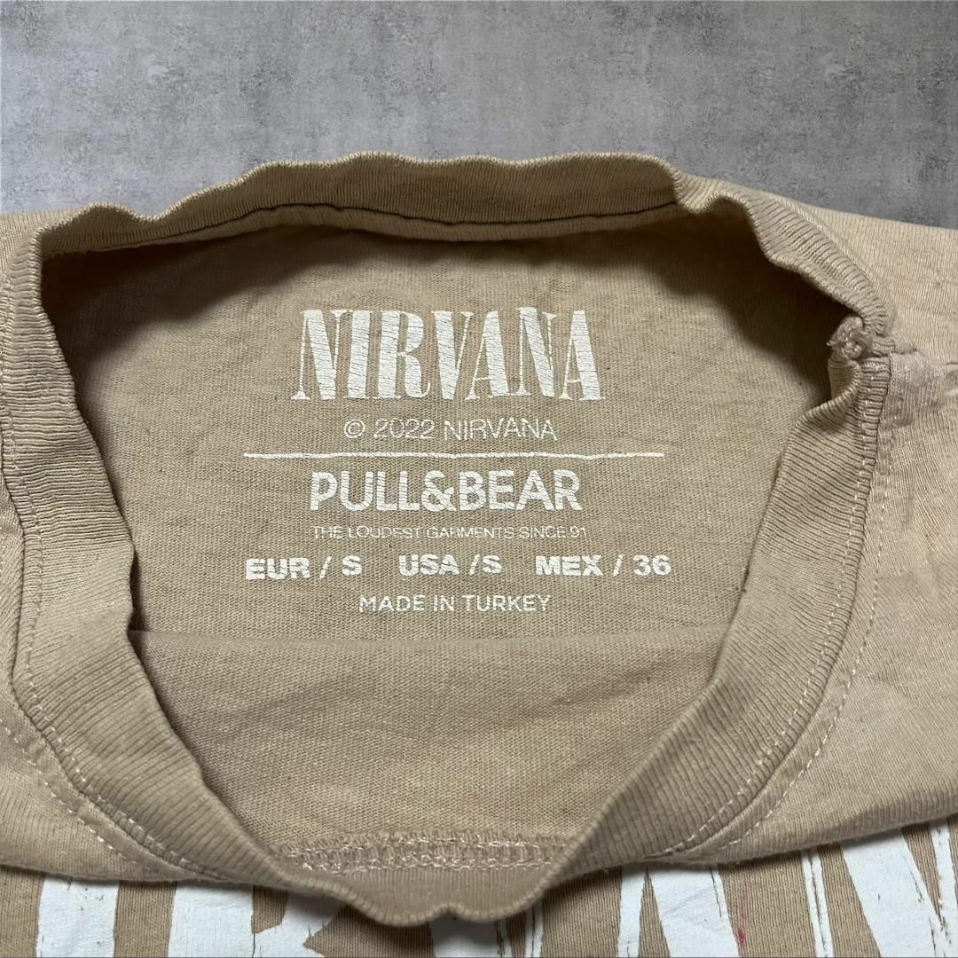 【1111】NIRVANAニルヴァーナバンドTシャツ半袖ベージュSサイズ メンズのトップス(Tシャツ/カットソー(半袖/袖なし))の商品写真