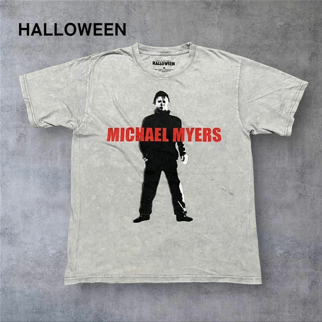 【1120】HALLOWEENハロウィン映画Tシャツ半袖灰色ライトグレーM メンズのトップス(Tシャツ/カットソー(半袖/袖なし))の商品写真