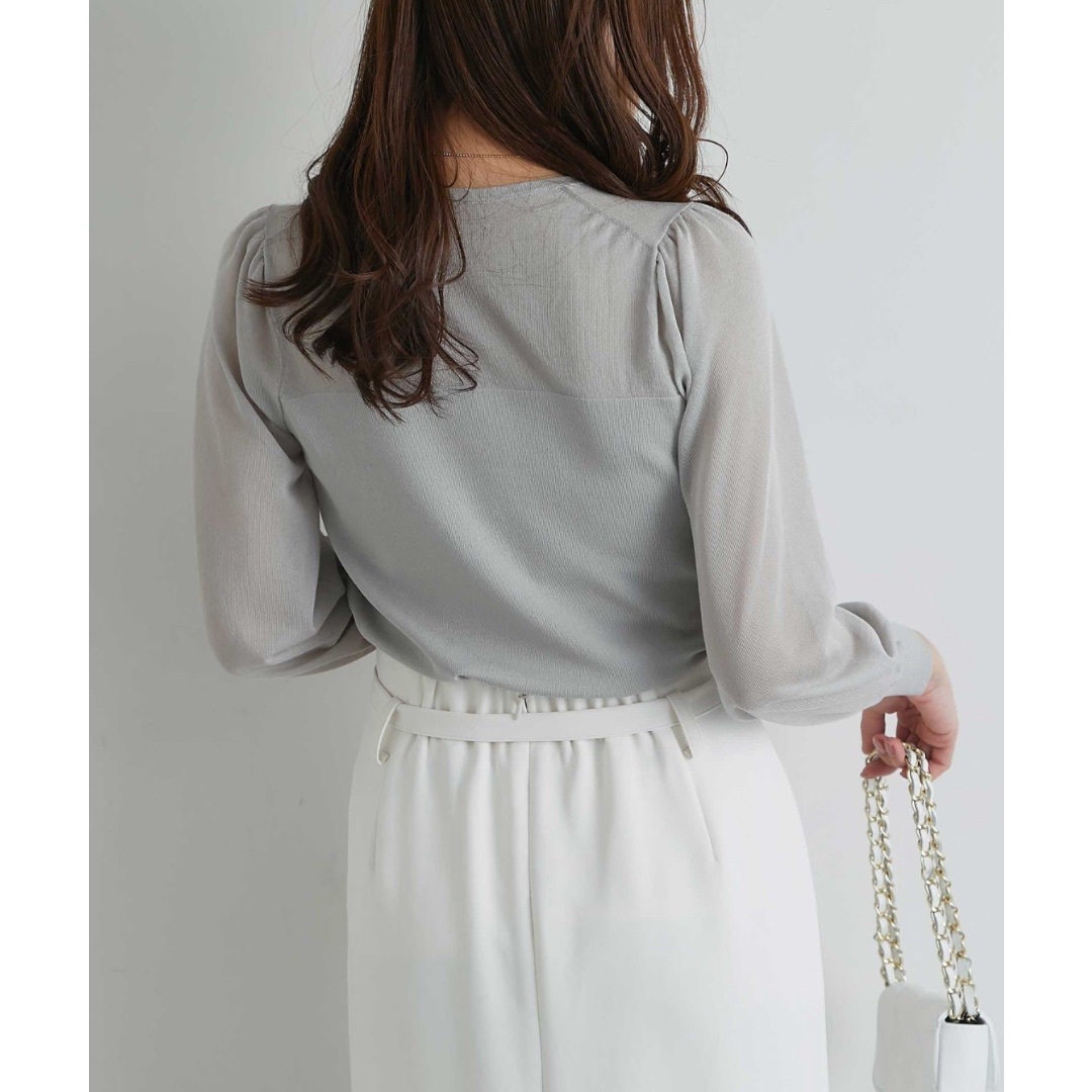 La boutique BonBon(ラブティックボンボン)のLa boutique BonBon シアービスチェ風切り替えニット レディースのトップス(ニット/セーター)の商品写真