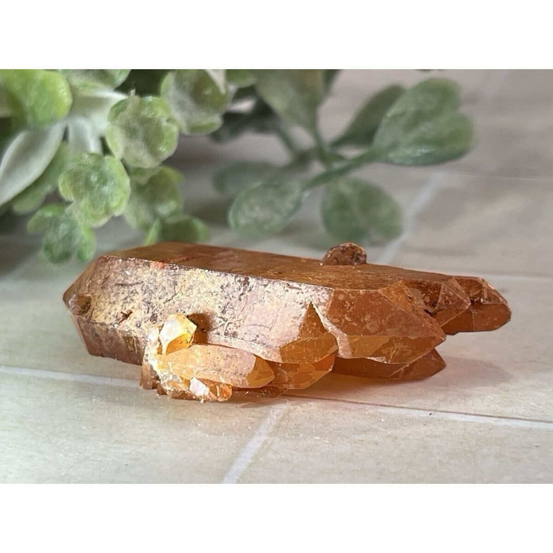 カテドラル❁⃘*.゜タンジェリンクォーツダブルポイント レインボー