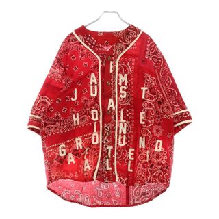 レディメイド(LADY MADE)のREADY MADE レディメイド 21AW Red Bandana Baseball Shirt バンダナ柄 ベースボールシャツ 半袖 ペイズリー ワ レッド RE-CO-RE-00-00-136(シャツ)