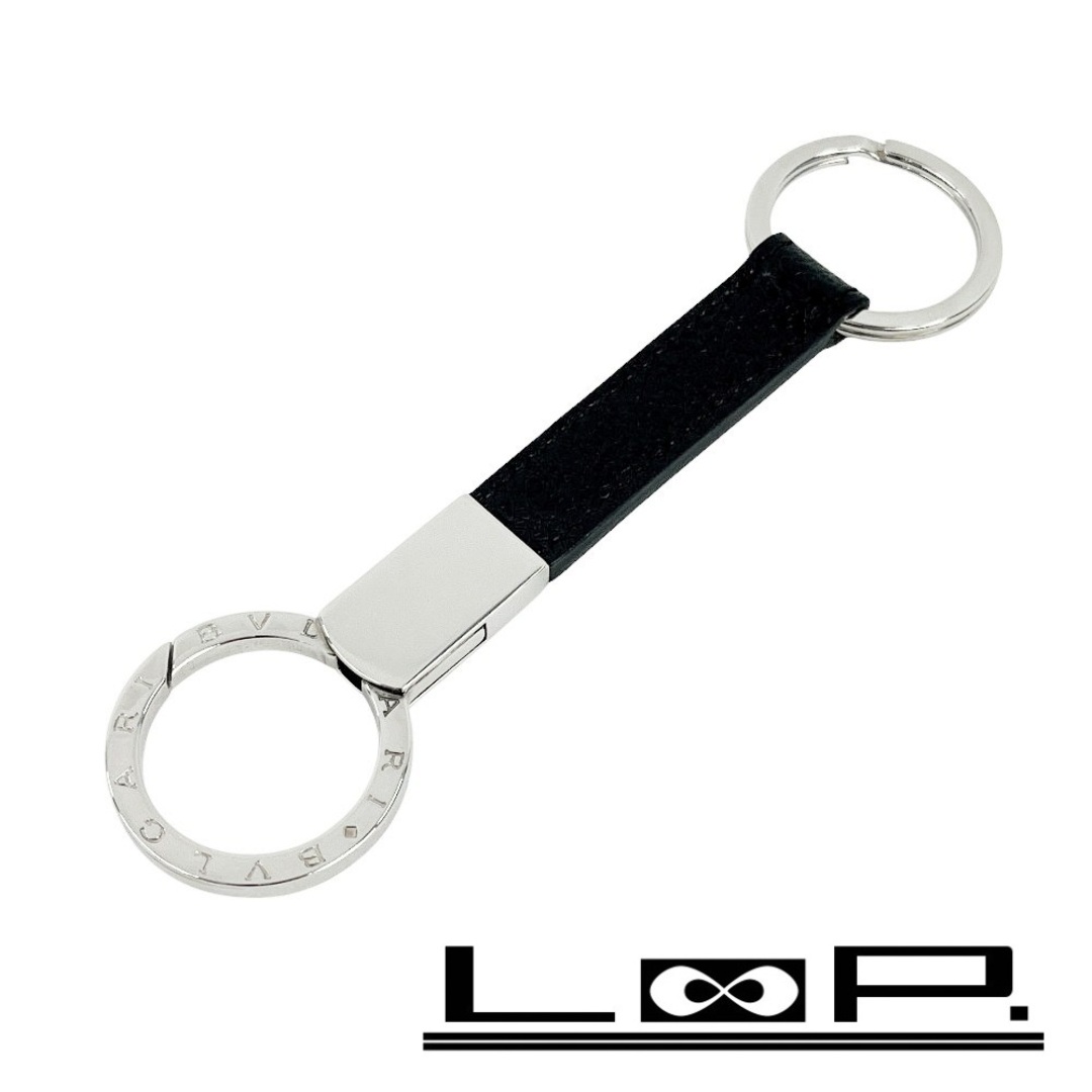 BVLGARI(ブルガリ)の■未使用■　ブルガリ BB キーリング キーホルダー ブラック シルバー レザー SS 箱 【299568】1 レディースのファッション小物(キーホルダー)の商品写真