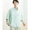 【L.BLUE】【L】ワッシャーナイロンショートスリーブシャツ