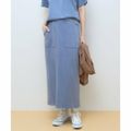 【ブルー】【L】DISCUS 加工裏毛ナロースカート