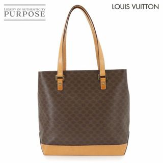 セリーヌ(CELINE)のセリーヌ CELINE マカダム ハンド バッグ PVC レザー ブラウン ゴールド 金具 ヴィンテージ Macadam Hand Bag 90278307(ハンドバッグ)