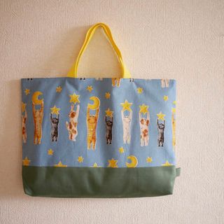 くすみカラー×花柄×さくらんぼワッペン レッスンバッグ他 くすみカラー×花柄×さくらんぼワッペン レッスンバッグ他