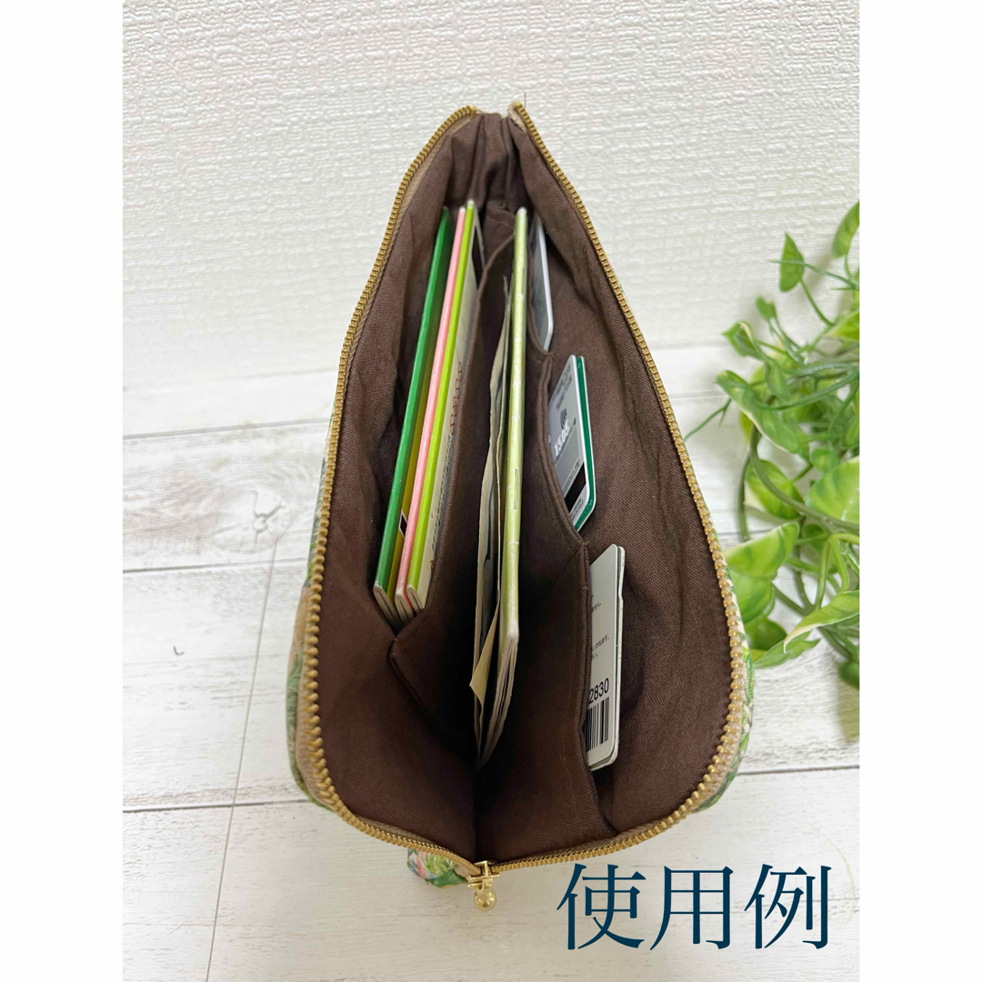 L字型ファスナーポーチ　ユキエモン　通帳入れ　マルチケース ハンドメイドのファッション小物(ポーチ)の商品写真