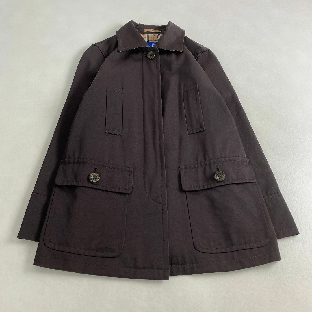 BURBERRY BLUE LABEL - バーバリーブルーレーベル　ナイロンジャケット　ノバチェック　ブラウン BURBERRY BLUE LABEL - バーバリーブルーレーベル ナイロン