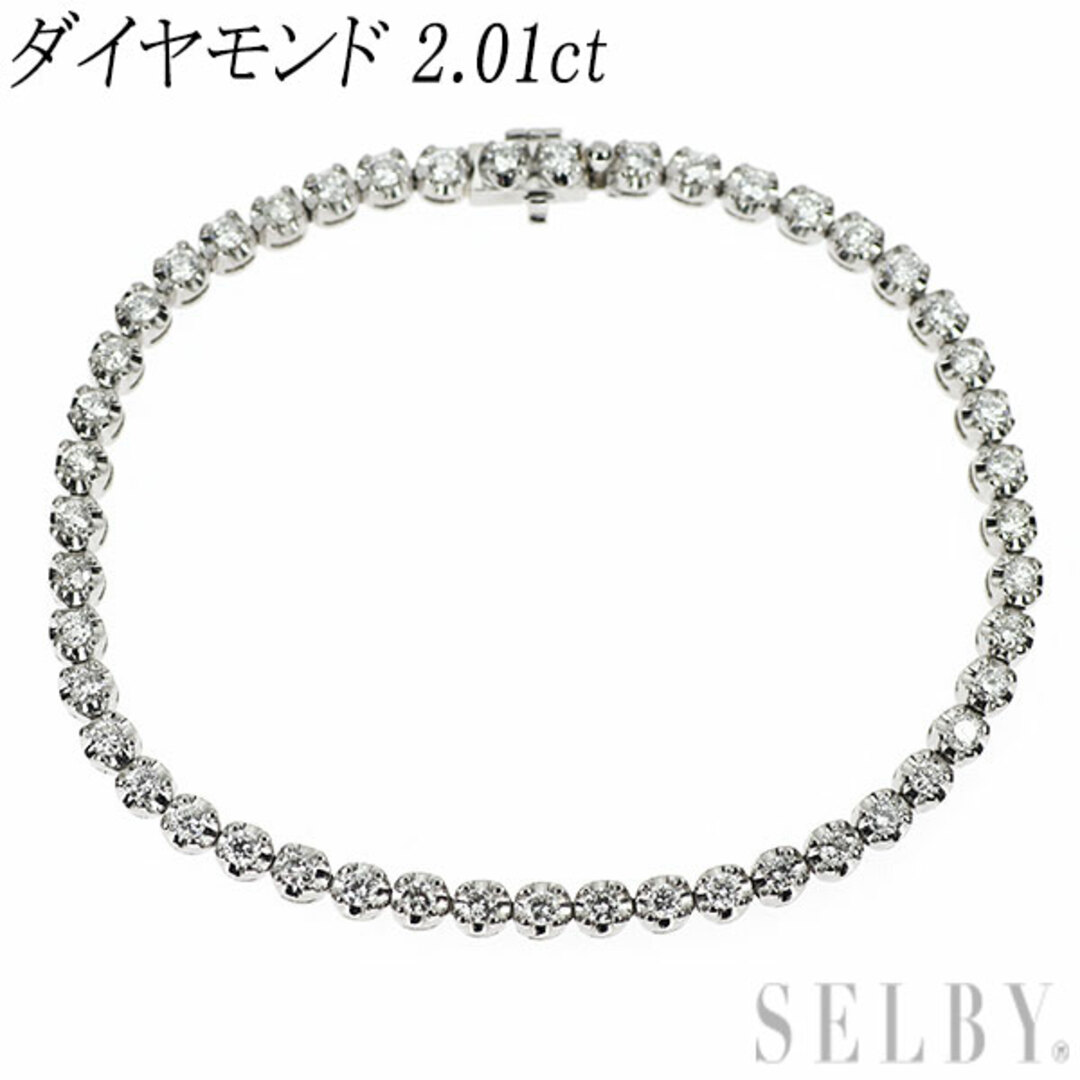 出産祝いなども豊富 ブレスレット ダイヤモンド Pt850 2.01ct 株式 by テニスの通販 ダイヤモンド