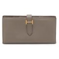 HERMES エルメス ベアンスフレ 2つ折長財布 二つ折り長財布 ヴォーエプソン レザー エタン グレージュ系 ゴールド金具 C刻印