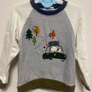 familiar - 確認♡ファミリア 120 切り替え Tシャツ 花刺繍 familiar - 確認♡ファミリア 120 切り替え Tシャツ 花刺繍