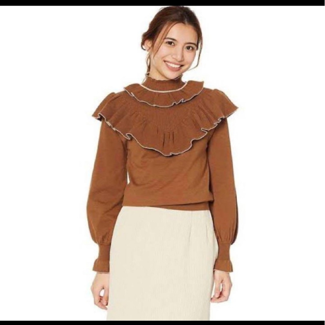Lily Brown - 新品　　リリーブラウン　フリルニット　ブラウン