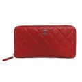 CHANEL シャネル/キャビアスキンラウンドファスナー長財布/レッド/215*****/Bランク/04【中古】