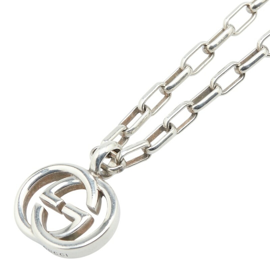 美品 グッチ インターロッキングG ネックレス SV925 シルバー メンズ