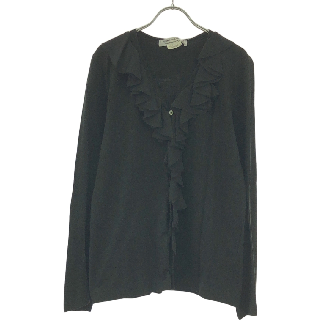 COMME des GARCONS COMME des GARCONS - COMME des GARCONS COMME des GARCONS コムデギャルソンコムデギャルソン 09SS シアーフリルジャージーカーディガン RC-T003 ブラック L