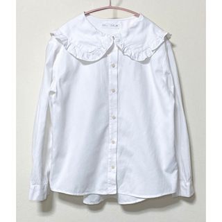 ザラキッズ(ZARA KIDS)のZARA KIDS ビッグカラー フリル ブラウス 152 ホワイト 150(ブラウス)