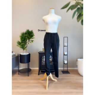 Drawer - Drawerドゥロワーシルククレープブラックパンツ　黒34