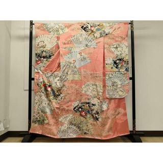 平和屋着物■豪華振袖　檜扇鴛鴦花文　金彩　正絹　逸品　CAAP7921oy(振袖)