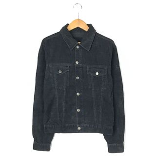 ノーエクセス(NO EXCESS)のNO EXCESS コーデュロイ ジャケット サイズ表記 M ブラック ライトアウター レディース ワンポイント ブルゾン 刺繍 Black 黒  古着【中古】 wv1907-2125(その他)