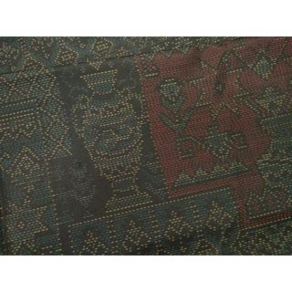 平和屋着物■本場大島紬　泥染め　色紙重ね陶器花文　正絹　逸品　CAAR0425eg(着物)