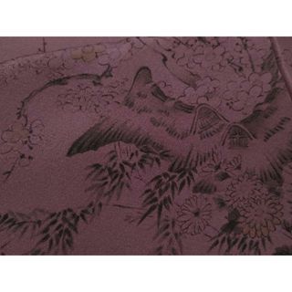 平和屋着物■上質な小紋　手描き　風景文　鈴乃屋扱い　正絹　逸品　CAAQ6177ze(着物)