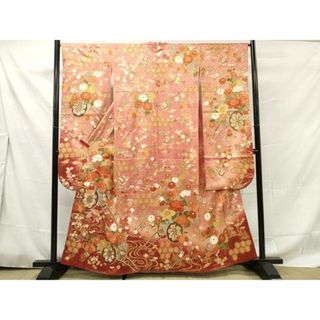 平和屋着物■豪華振袖　駒刺繍　花車文　暈し染め　金彩　正絹　逸品　DAAO0692xg(振袖)