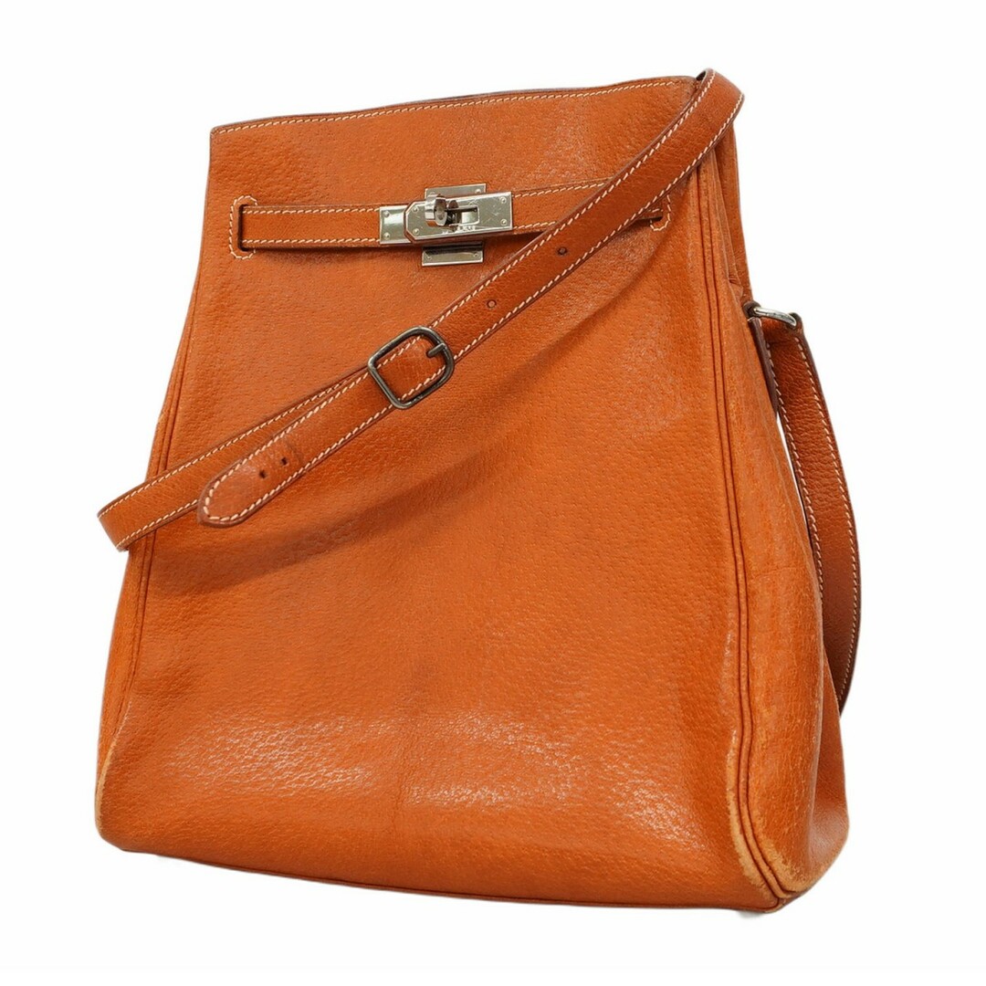 HERMES - 【5eb1422】エルメス ショルダーバッグ ケリースポーツ ポルク ゴールド シルバー金具 □E刻印【中古】レディース