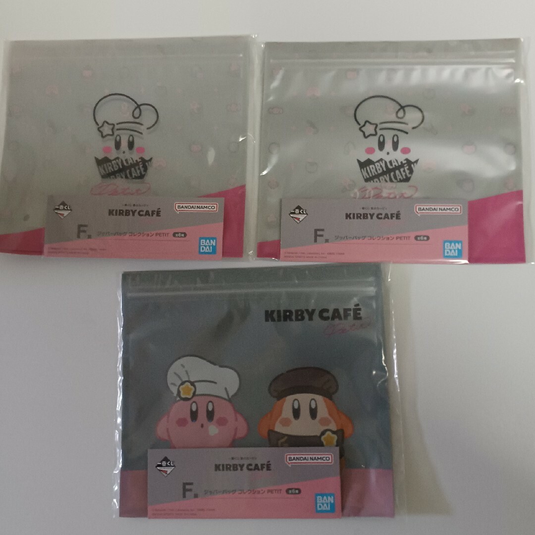 一番くじ 星のカービィ KIRBY KAFE F賞 ジッパーバッグ 2種3個 エンタメ/ホビーのおもちゃ/ぬいぐるみ(キャラクターグッズ)の商品写真