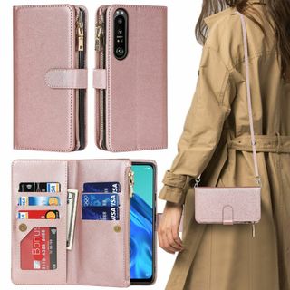 【新着商品】Xperia1 III ケース 手帳型 ショルダー 手帳ケース ソニ(その他)