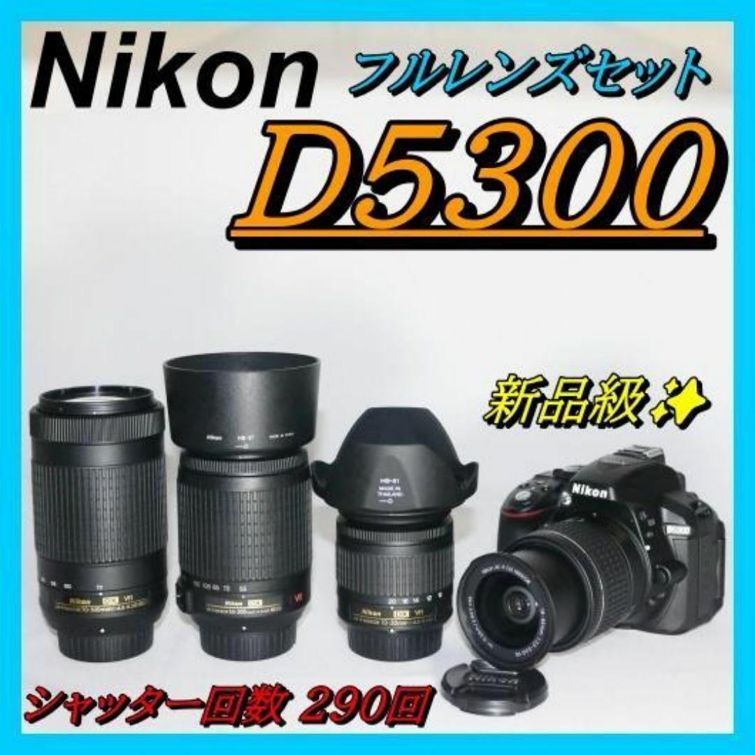フルレンズセット✨少シャッター数✨ Nikon D5300 ニコン 一眼レフ