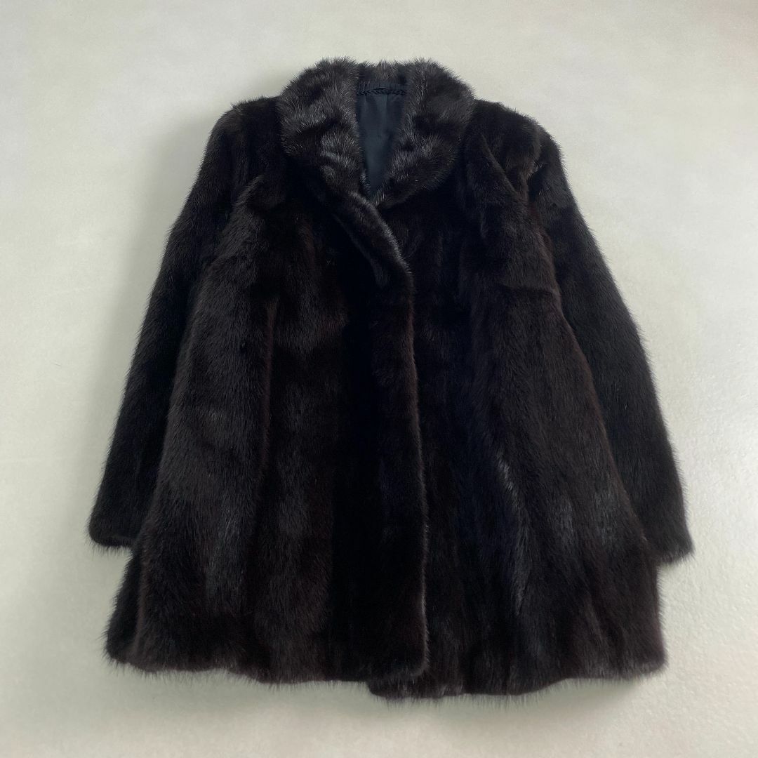 美品　毛皮コート　SAGA MINK　上質　状態良好　ボリューム　黒　17
