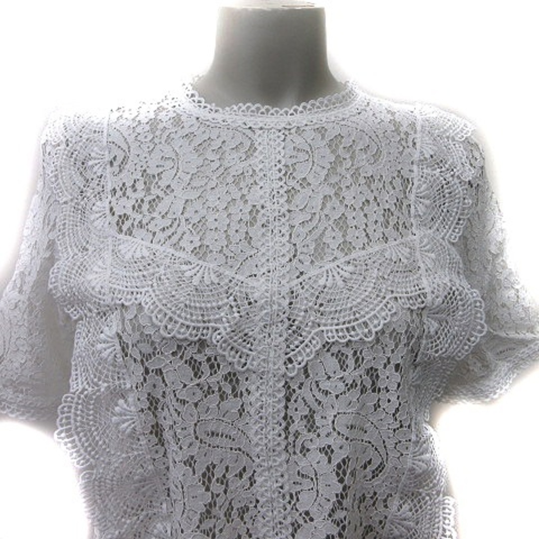 SENSE OF PLACE by URBAN RESEARCH(センスオブプレイスバイアーバンリサーチ)のセンスオブプレイス シャツ ブラウス プルオーバー 総レース F 白 ホワイト レディースのトップス(シャツ/ブラウス(半袖/袖なし))の商品写真