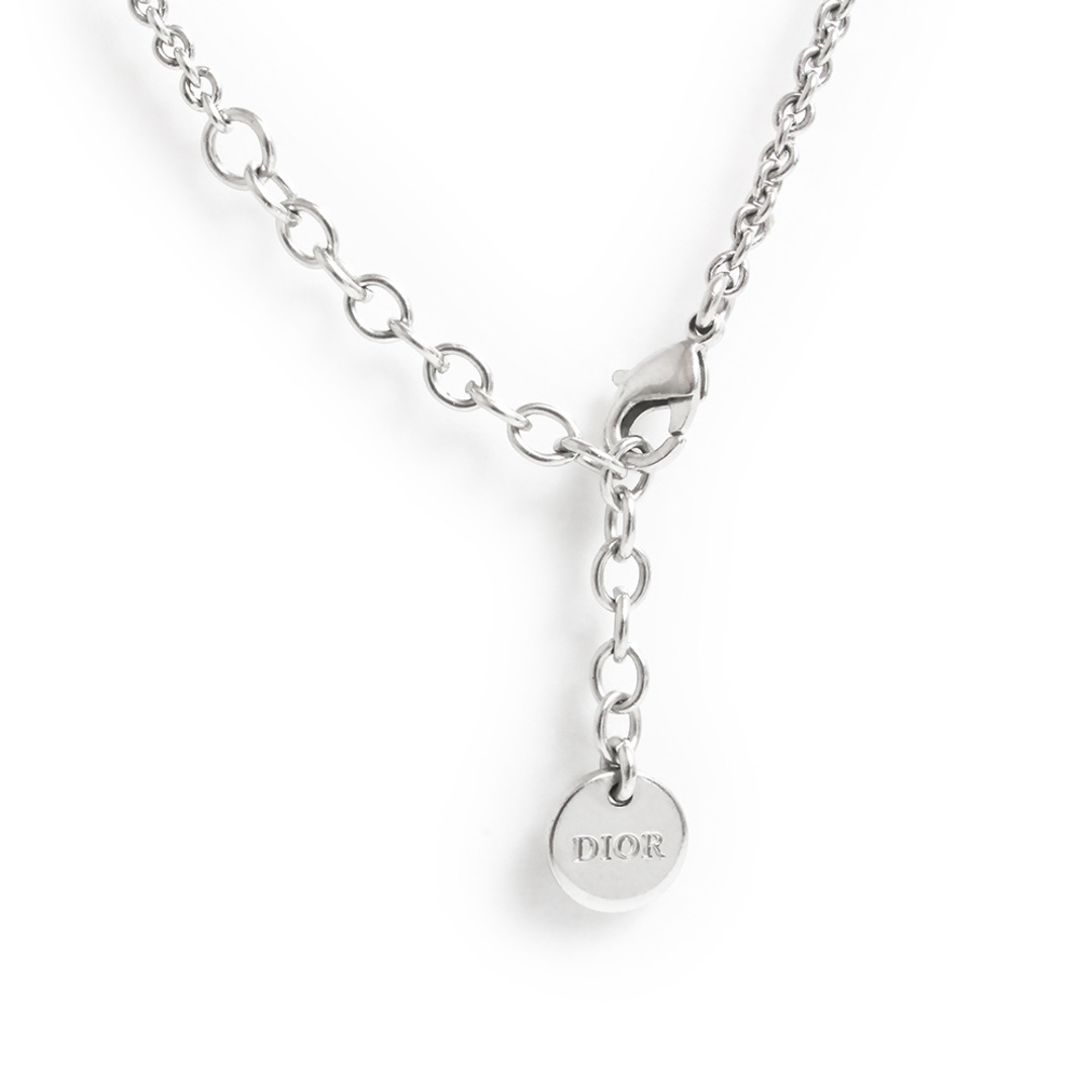 DIOR petit CD ストーン ネックレス シルバー
