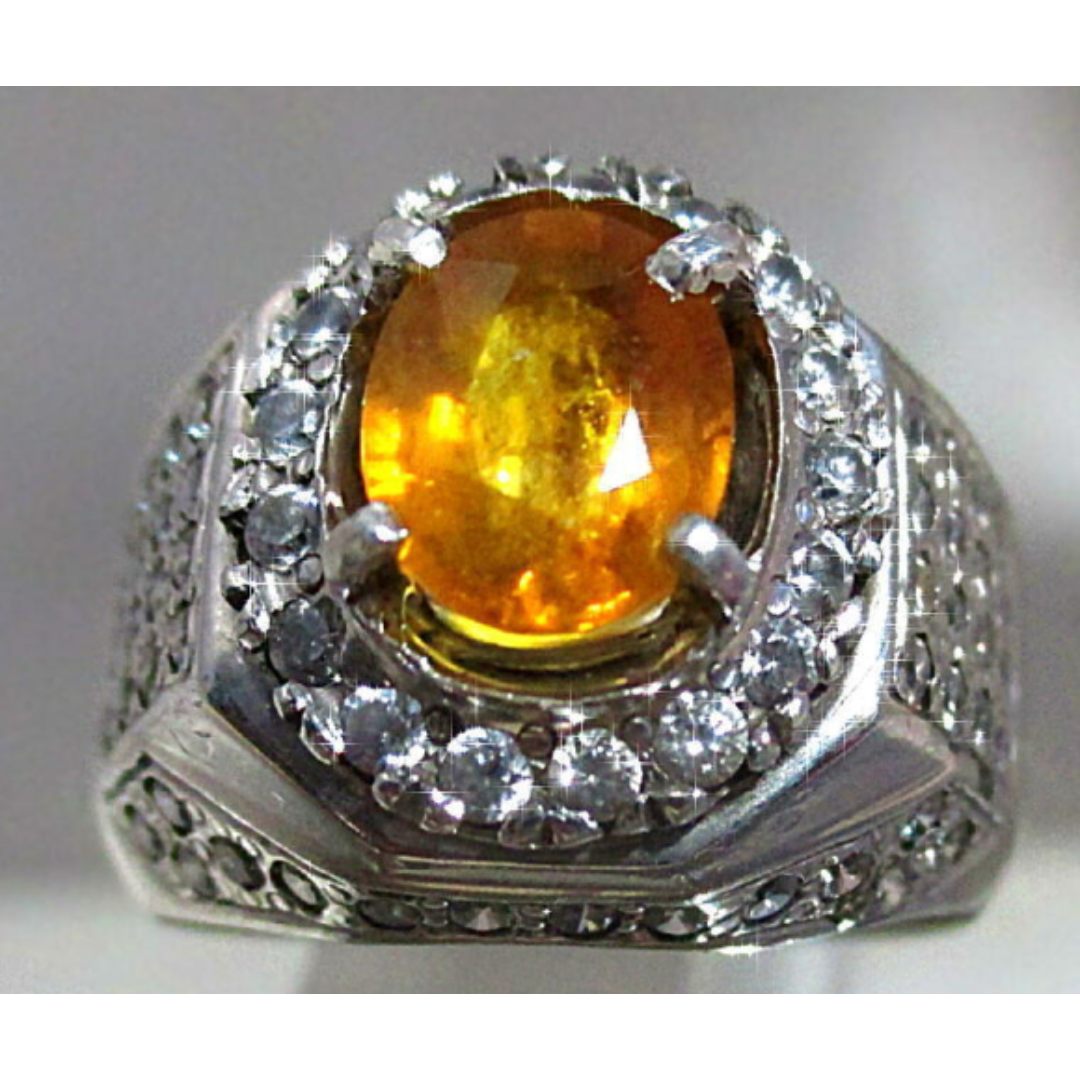 Africa産 Oval 天然Yellowサファイア石 Ring