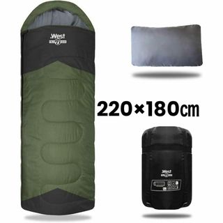 寝袋 シュラフ コンパクト 枕付き 封筒型 限界温度-10℃ 防災 アウトドア(寝袋/寝具)