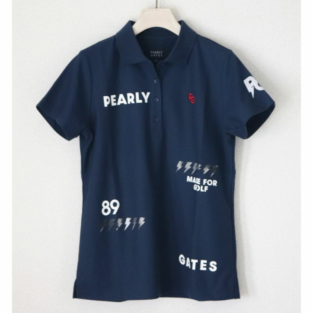 PEARLY GATES - 新品タグ付き【パーリーゲイツ】ハニカムカノコ 半袖ポロシャツ 紺 1(M)