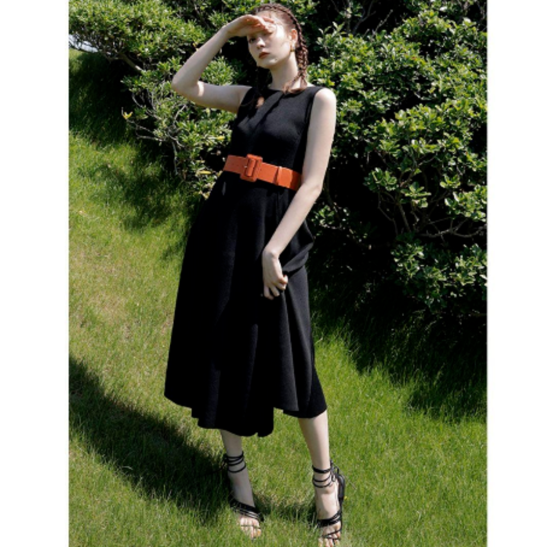 eimy istoire - eimy istoire バックオープンフレアニットワンピース （BLACK）