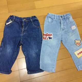 デプト(DEPT)のDog Dept デニムパンツ 2枚セット 80(パンツ)