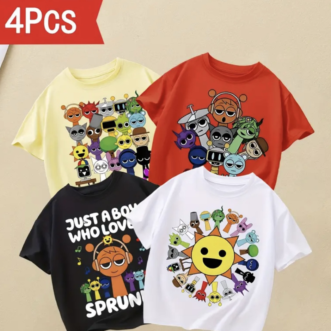 スプランキー SPRUNKI Tシャツ 半袖 子供服 キッズ 4点セット キッズ/ベビー/マタニティのキッズ服男の子用(90cm~)(Tシャツ/カットソー)の商品写真